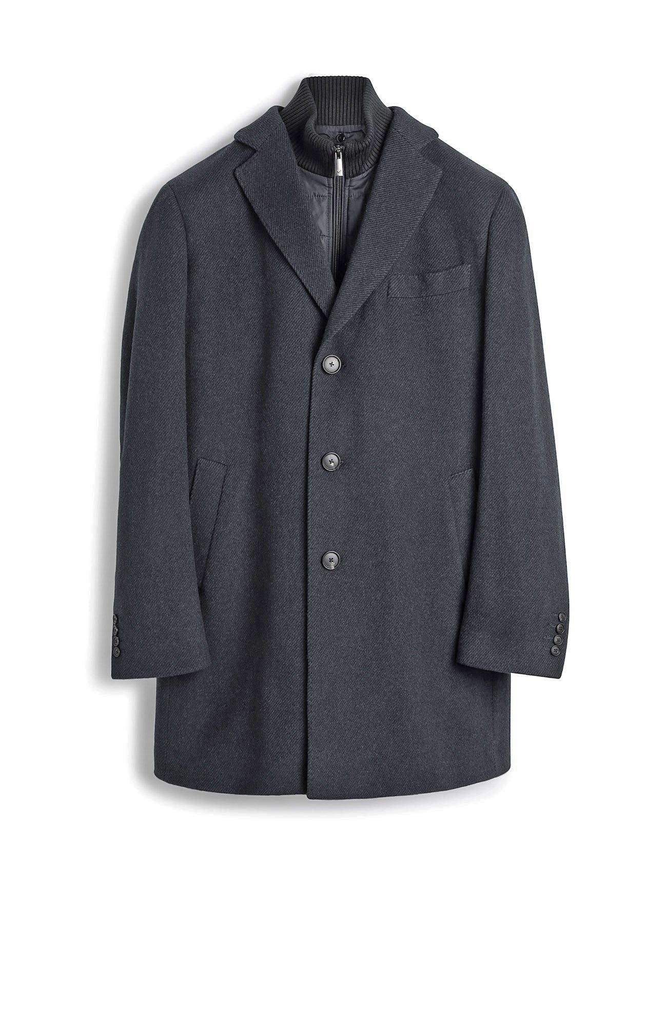 LECLAIRE WOOL & CASHMERE CHARCOAL TWILL CAR COAT - MENS - Cardinal of Canada - US - LECLAIRE WOOL & CASHMERE CHARCOAL TWILL CAR COAT