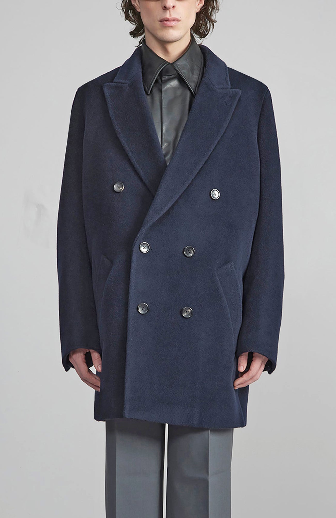 LOGAN DOUBLE BREAST NAVY WOOL TOPCOAT - MENS - Cardinal of Canada - US - LOGAN DOUBLE BREAST NAVY WOOL TOPCOAT