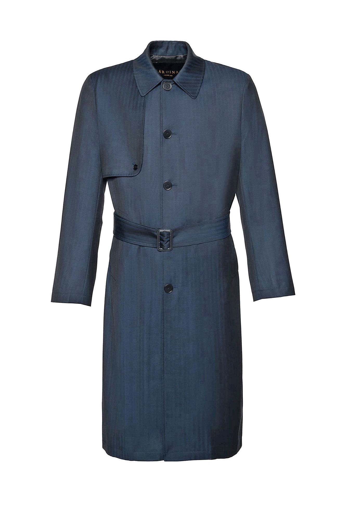 Man Ray Navy Herringbone Trench Coat - Cardinal of Canada - US - Man Ray Navy Herringbone Trench Coat