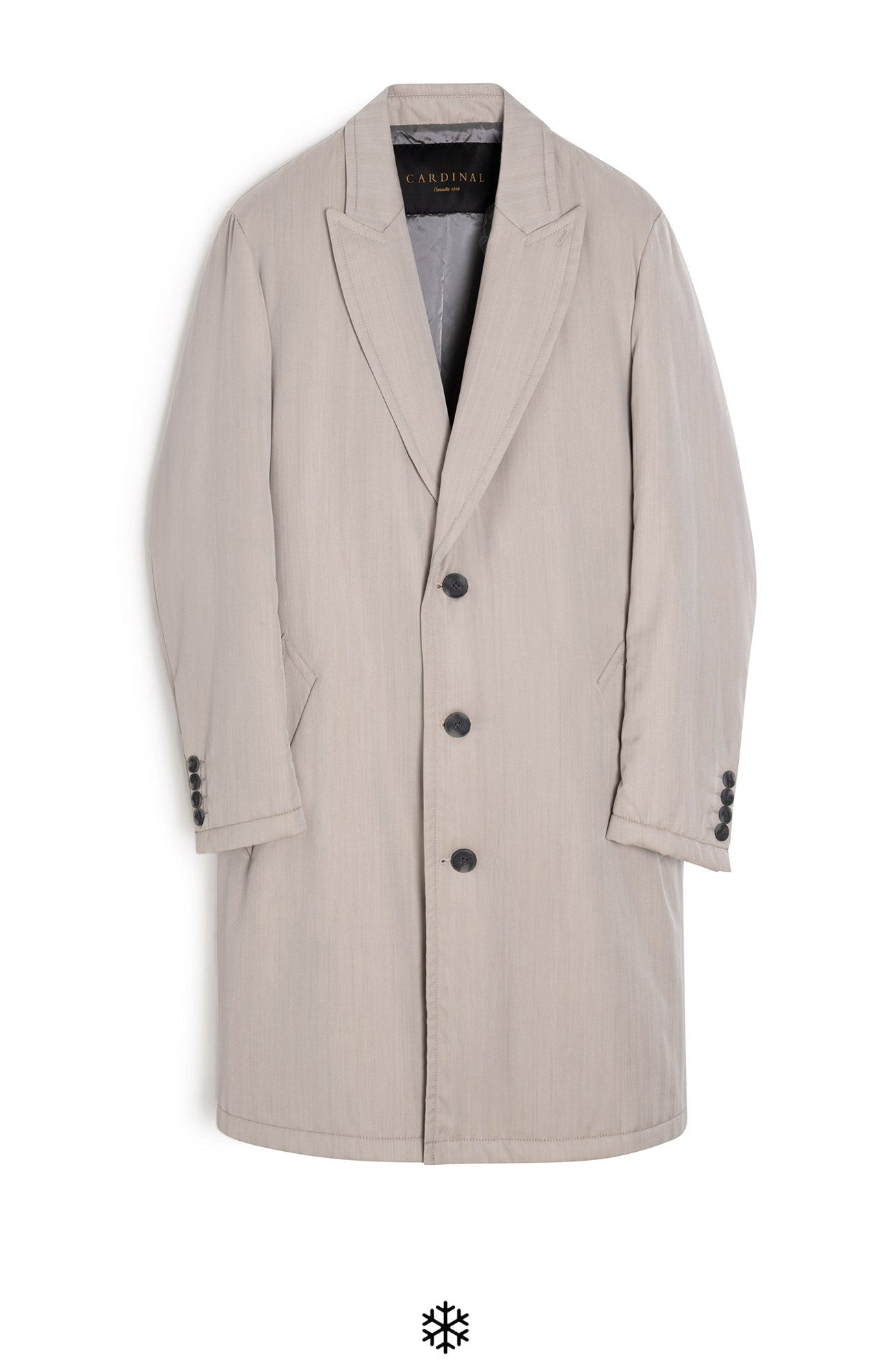 Mercury Stone Herringbone Silk and Wool Topcoat - MENS - Cardinal of Canada - US - Mercury Stone Herringbone Silk and Wool Topcoat