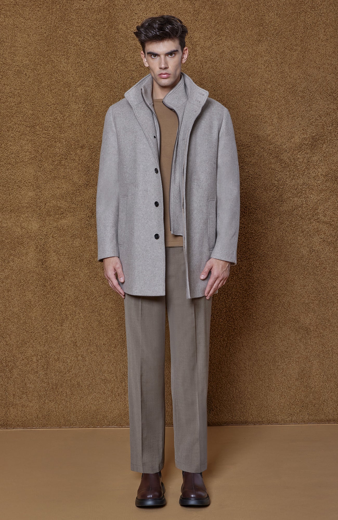 MONT - ROYAL TAUPE WOOL & CASHMERE CAR COAT - MENS - Cardinal of Canada - US - MONT - ROYAL TAUPE WOOL & CASHMERE CAR COAT