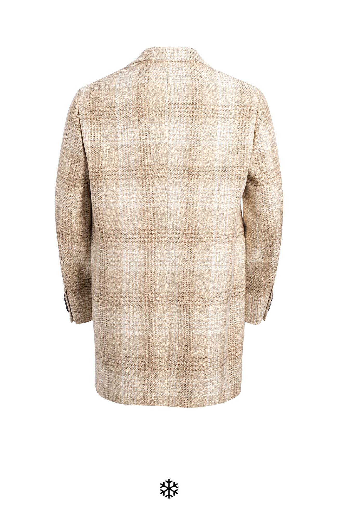 SAMUEL WOOL & CASHMERE OATMEAL PLAID TOPCOAT