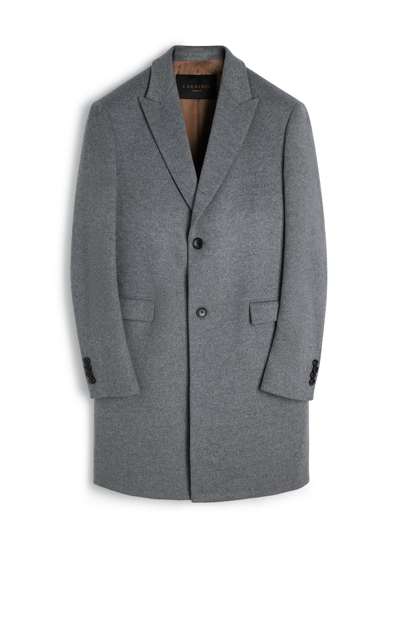 SUTTON LIGHT GRAY WOOL OVERCOAT - Cardinal of Canada-US-SUTTON LIGHT GRAY WOOL TOPCOAT 38 inch length