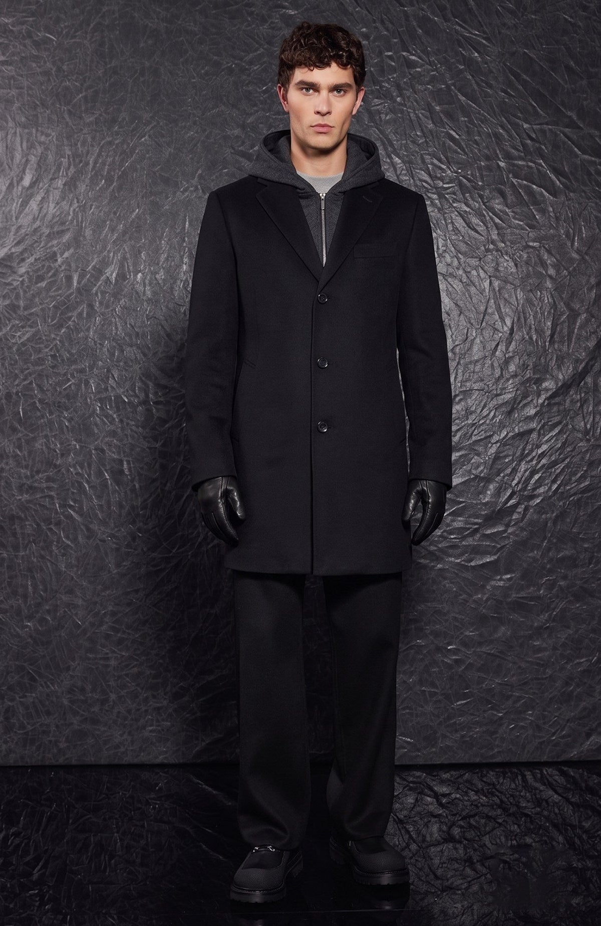 Titan Black Wool & Cashmere Topcoat - MENS - Cardinal of Canada-US-Titan Black Wool & Cashmere Topcoat