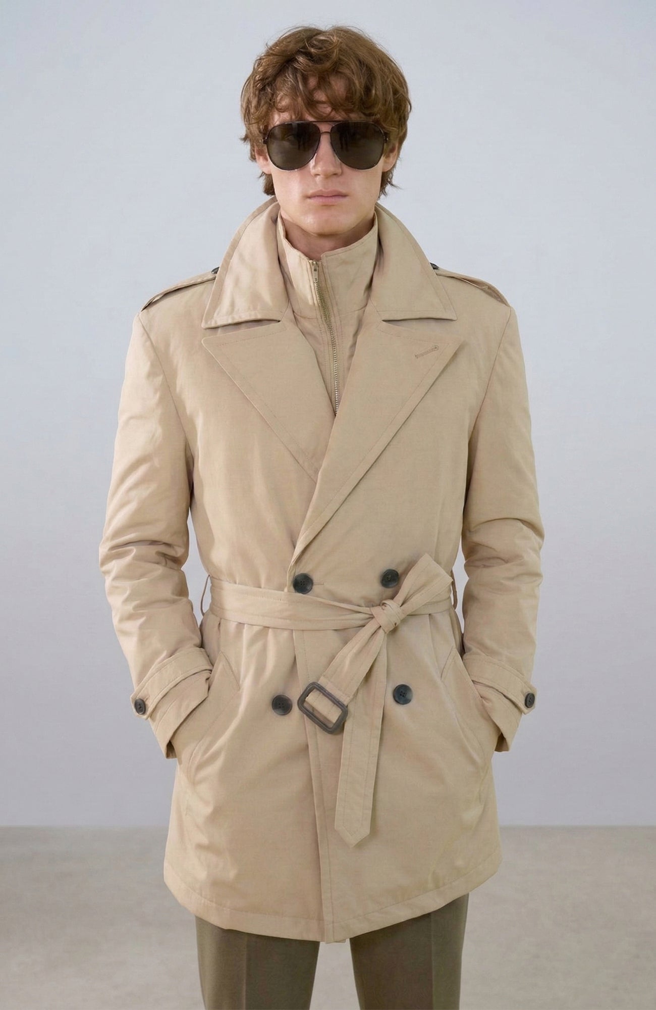 Anikan Beige Trench Coat - MENS - Cardinal of Canada - US - Anikan Beige Trench Coat