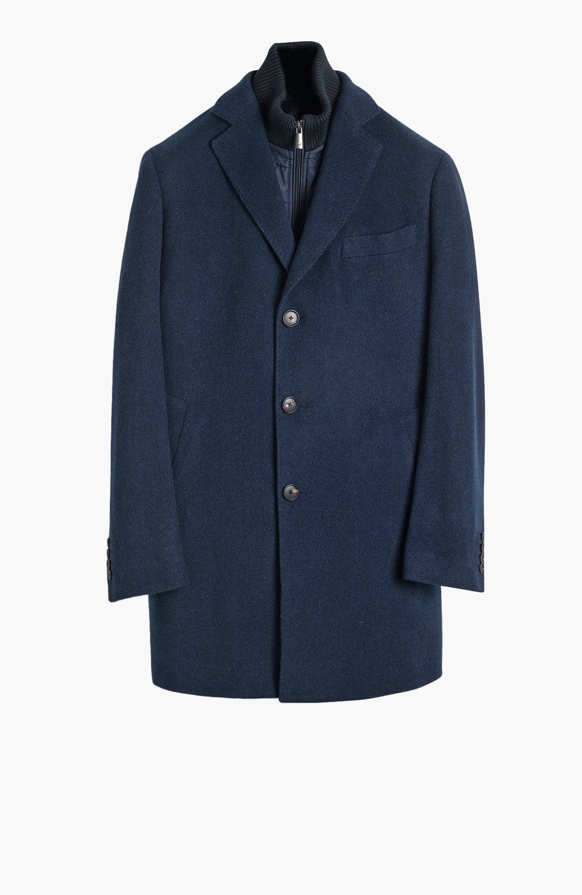 LeClaire Navy Twill Wool & Cashmere Car Coat - MENS - Cardinal of Canada-US-LeClaire Navy Twill Wool & Cashmere Car Coat