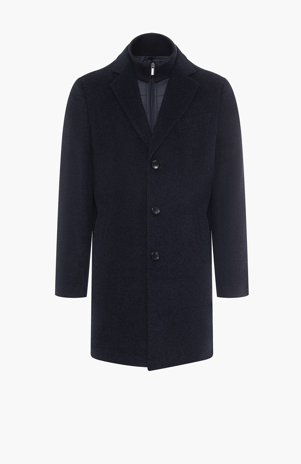 LeClaire Navy Wool & Cashmere Topcoat - MENS - Cardinal of Canada-US-LeClaire Navy Wool & Cashmere Topcoat