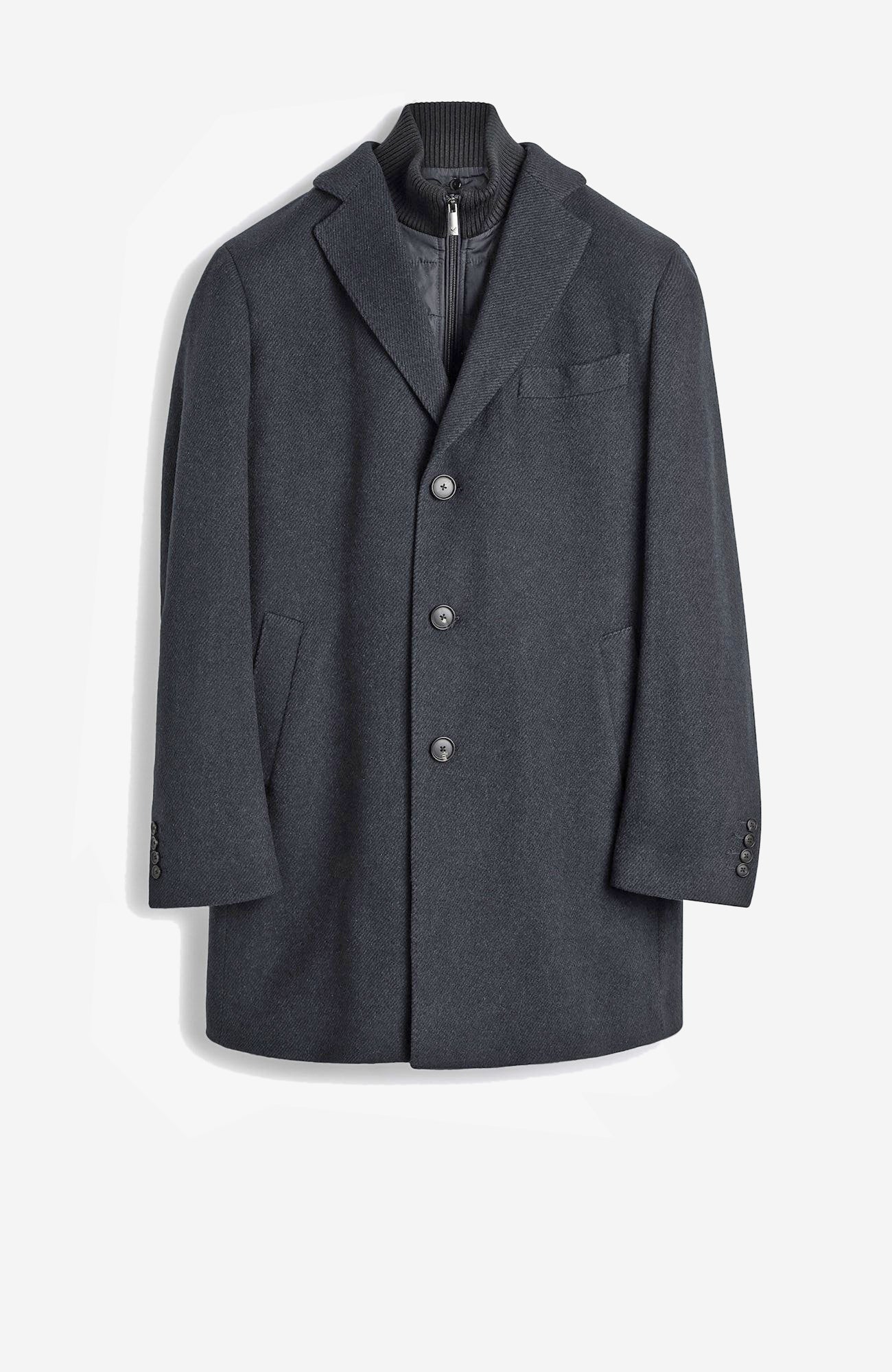 LeClaire Wool & Cashmere Charcoal Twill Car Coat - MENS - Cardinal of Canada - US - LeClaire Wool & Cashmere Charcoal Twill Car Coat