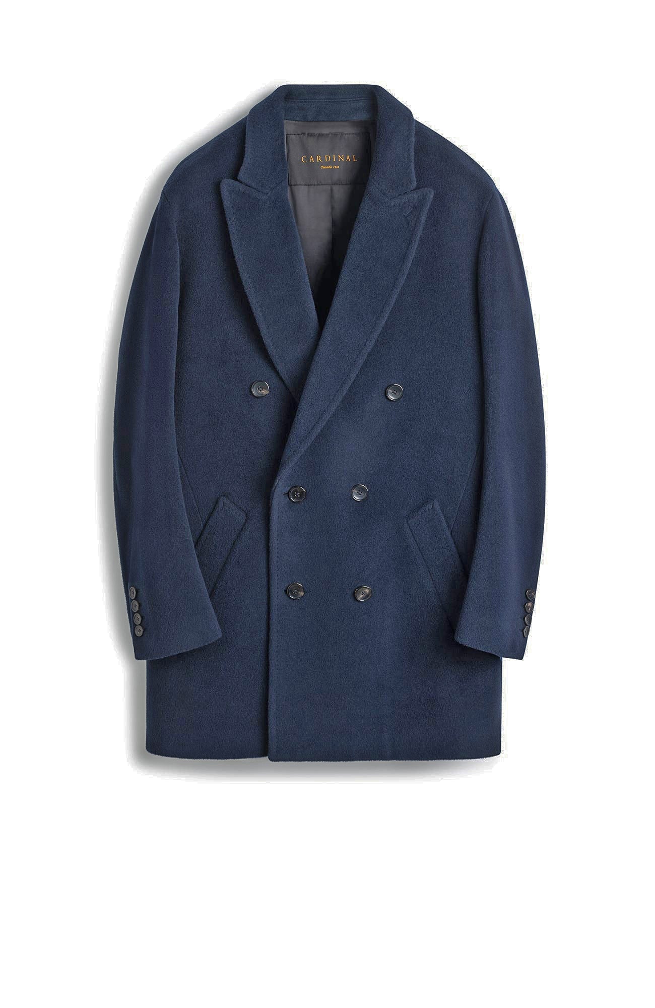 LOGAN DOUBLE BREAST NAVY WOOL TOPCOAT - MENS - Cardinal of Canada - US - LOGAN DOUBLE BREAST NAVY WOOL TOPCOAT