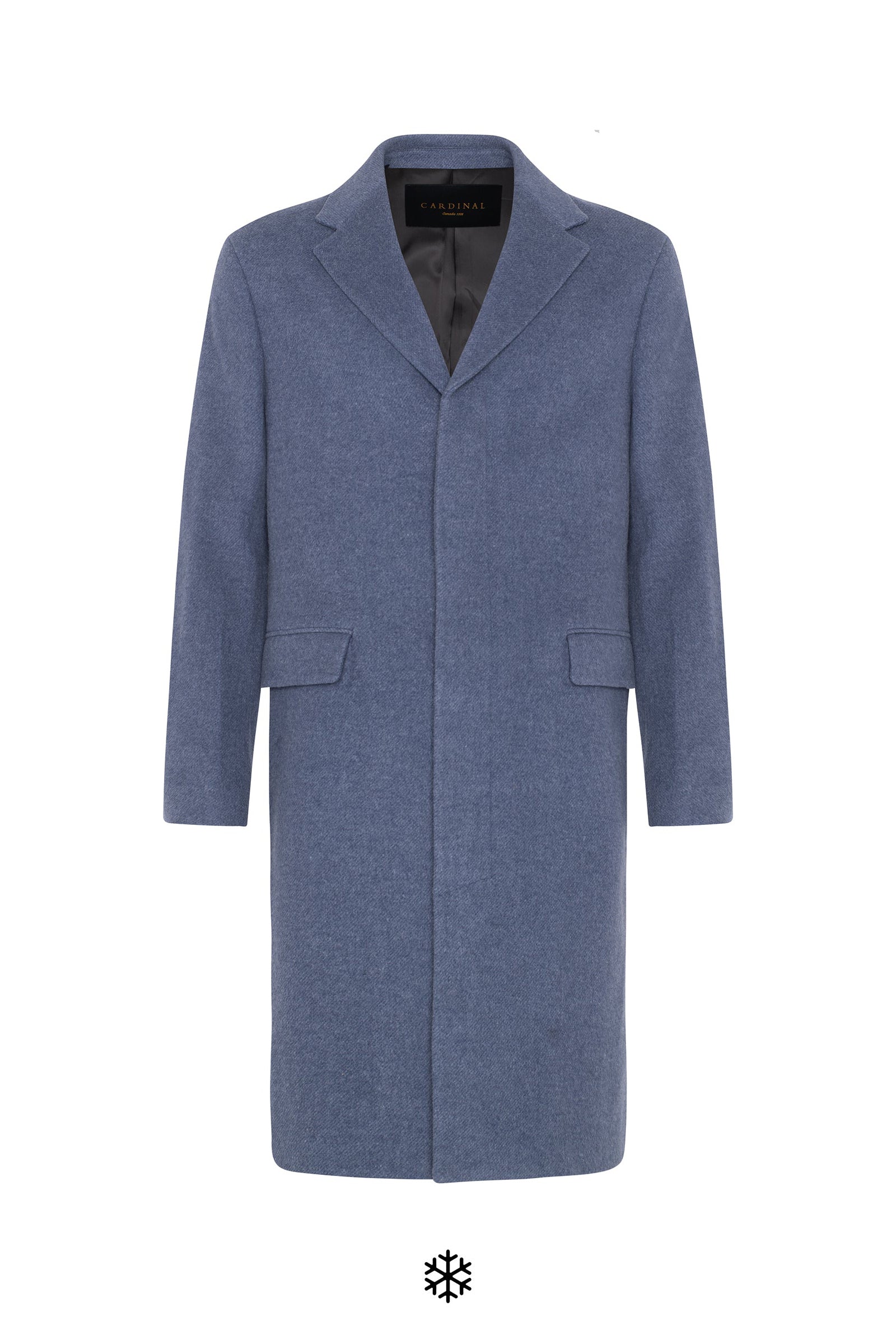 Mercer - blue wool blend topcoat 41.5 inch length