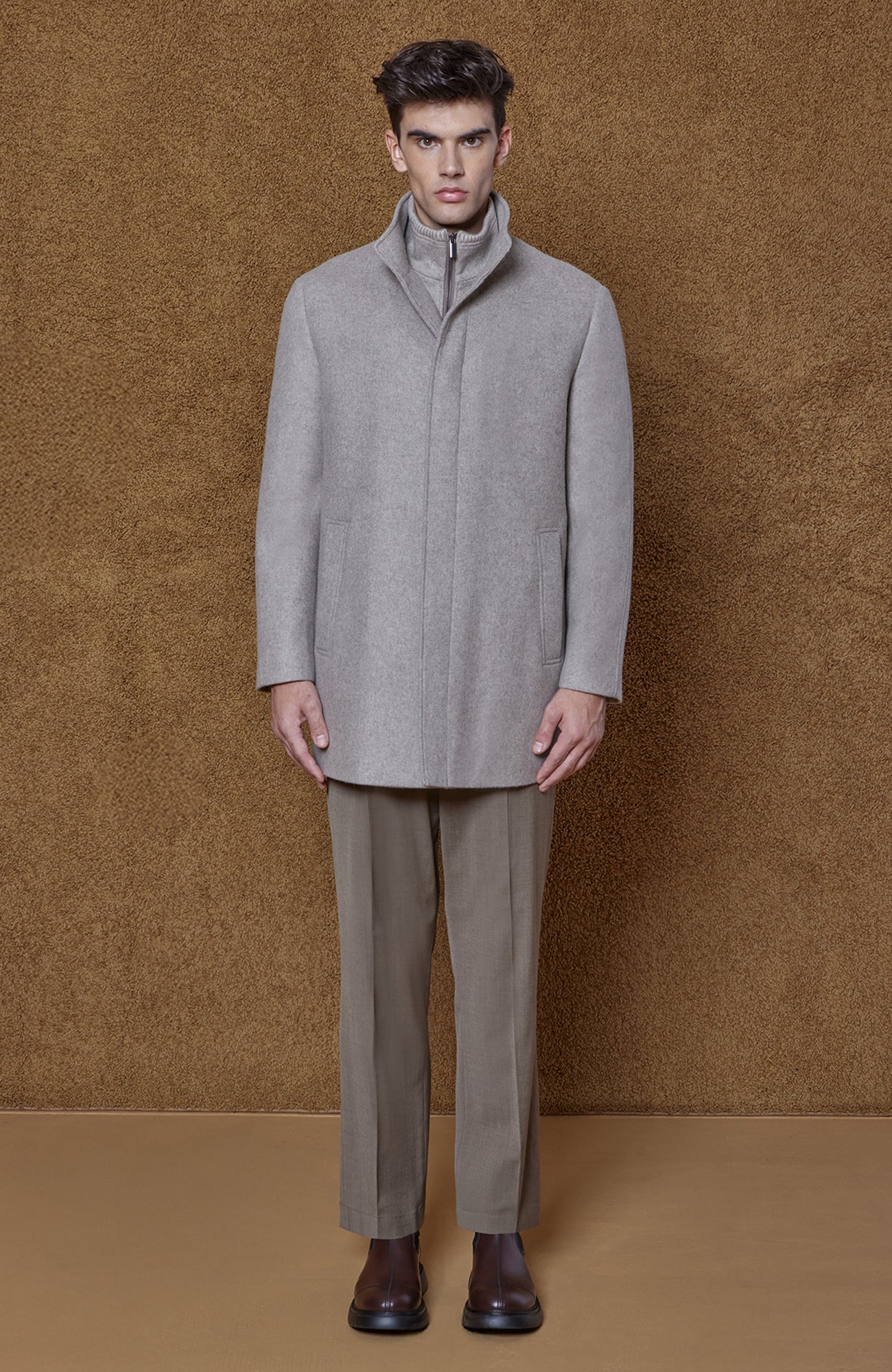 MONT - ROYAL TAUPE WOOL & CASHMERE CAR COAT - MENS - Cardinal of Canada - US - MONT - ROYAL TAUPE WOOL & CASHMERE CAR COAT