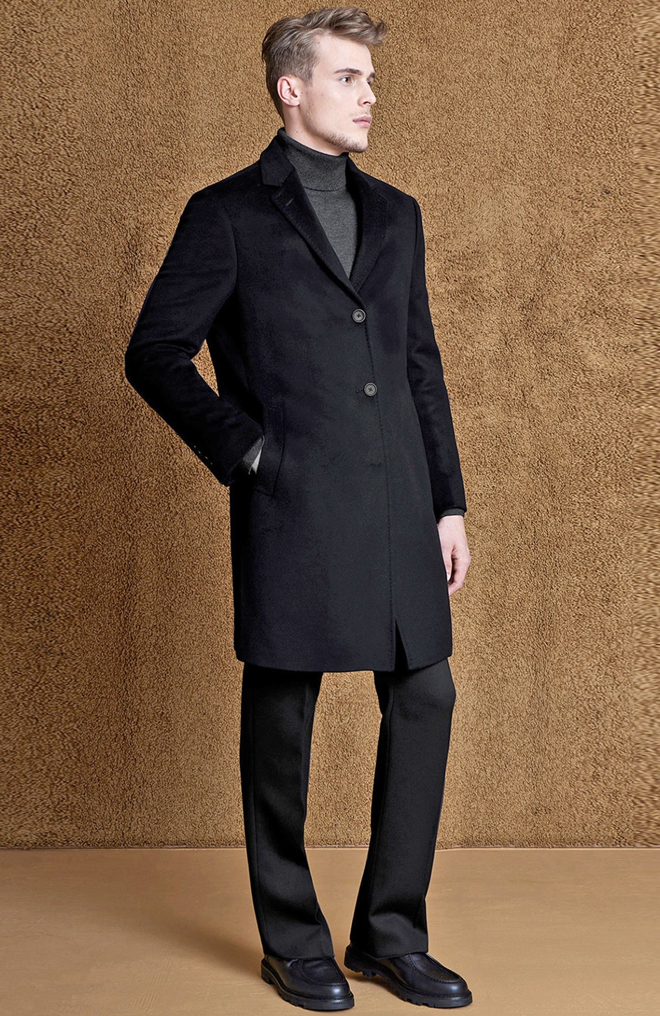 ST - PIERRE BLACK CASHMERE TOPCOAT - Cardinal of Canada - US - ST - PIERRE BLACK CASHMERE TOPCOAT