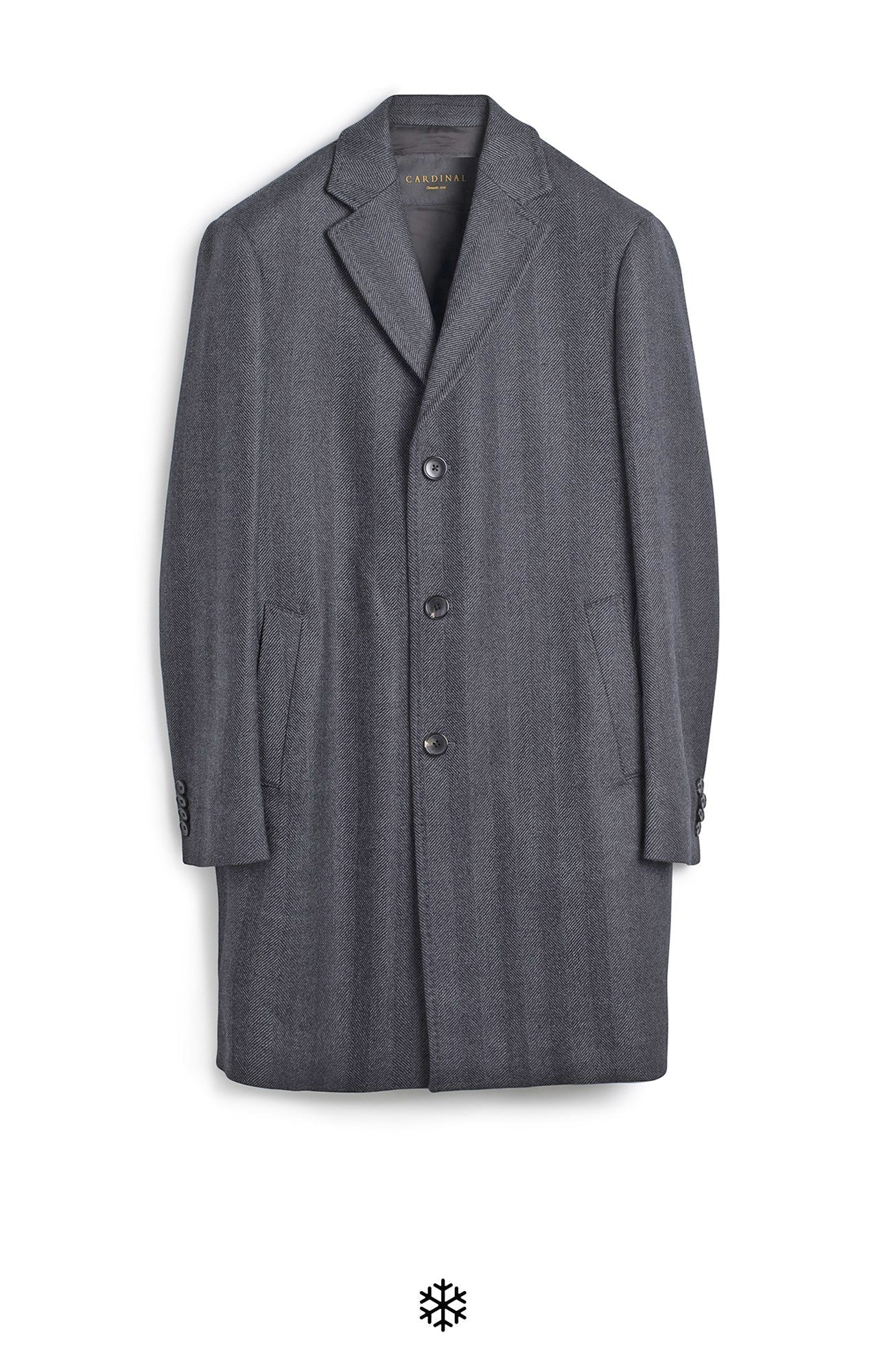 STEDWELL CHARCOAL HERRINGBONE WOOL TOPCOAT - MENS - Cardinal of Canada - US - STEDWELL CHARCOAL HERRINGBONE WOOL TOPCOAT