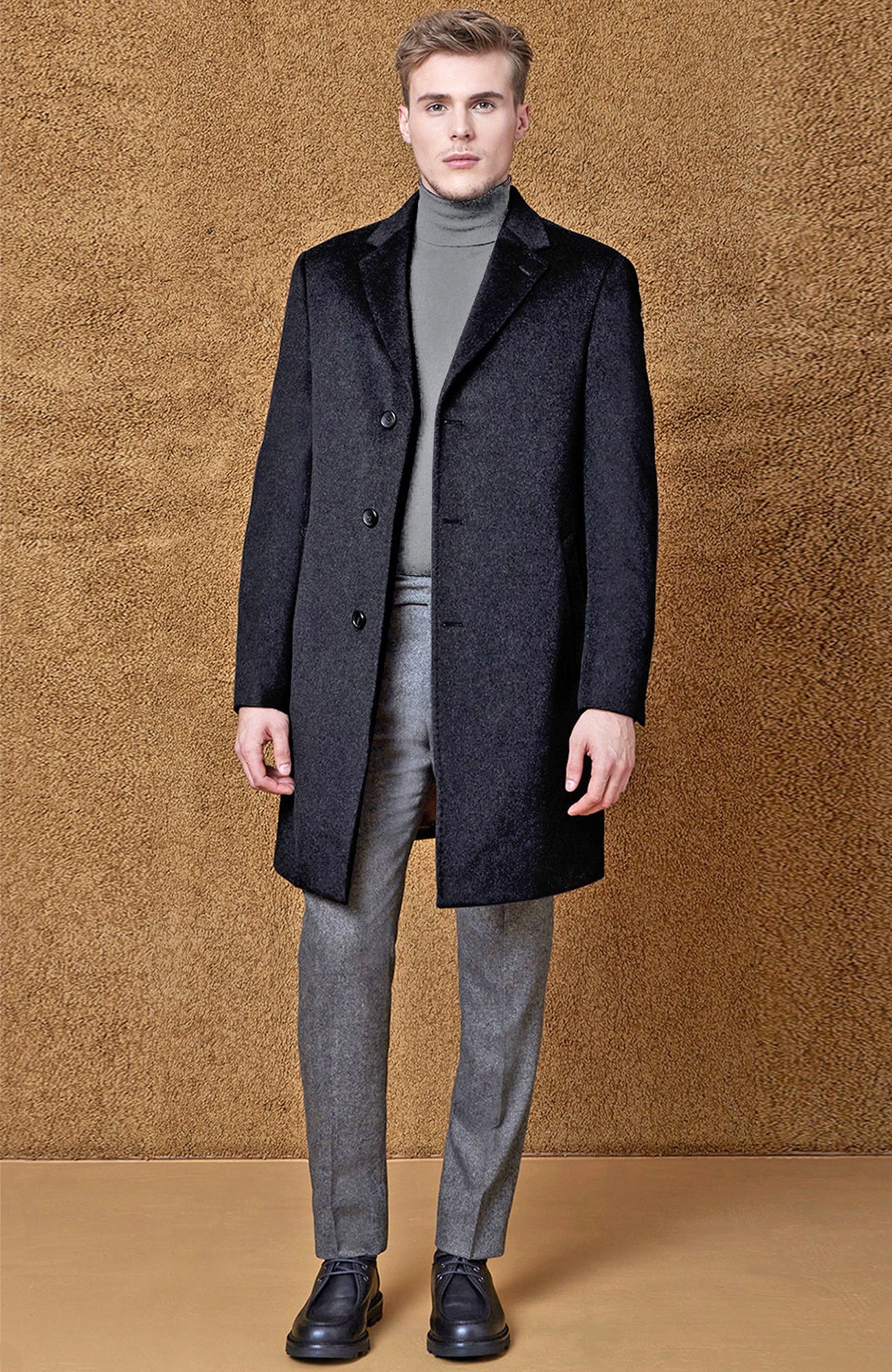 The St. Pierre Charcoal Cashmere Topcoat - Cardinal of Canada - US - The St. Pierre Charcoal Cashmere Topcoat