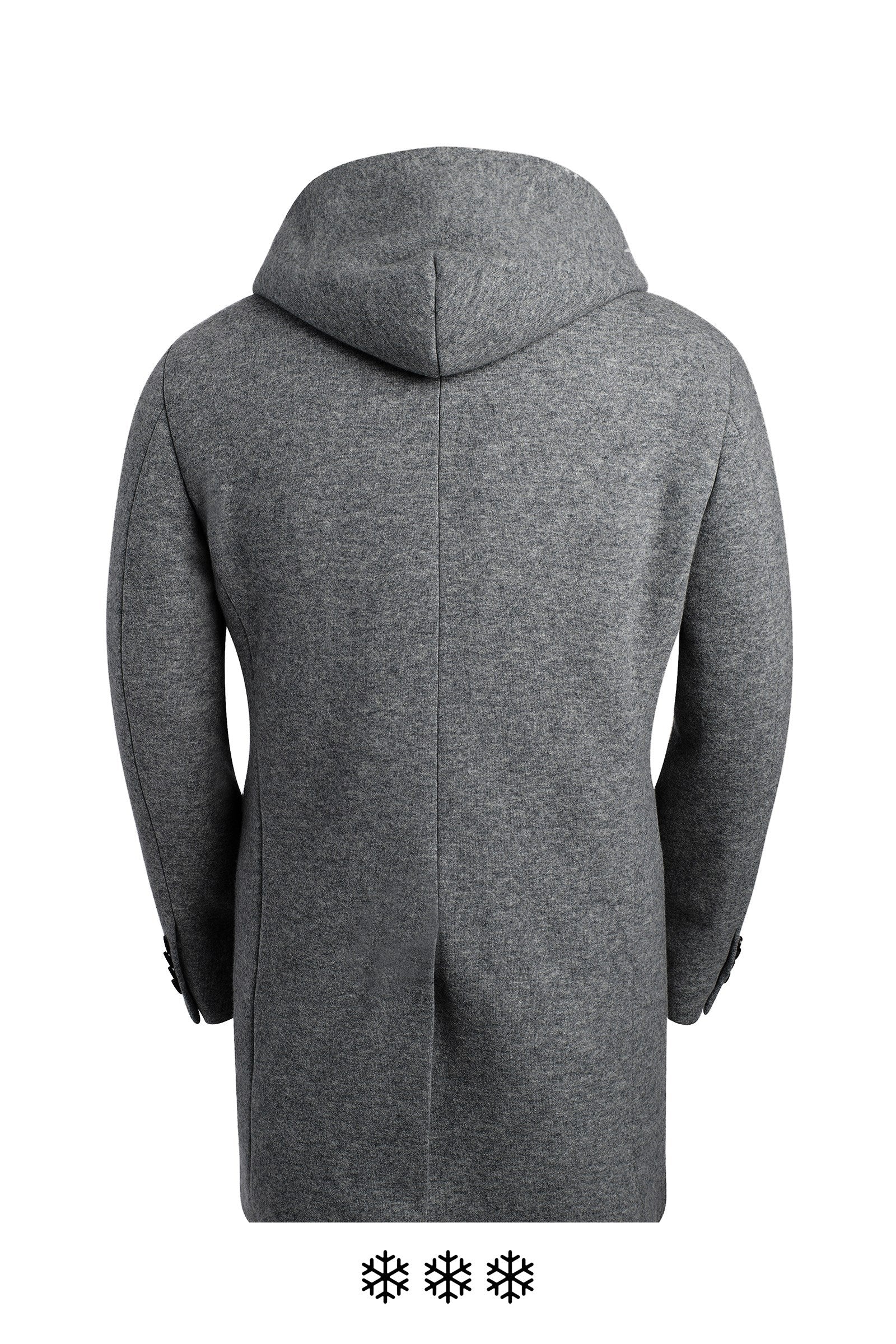 Tyson - charcoal wool topcoat 36 inch length
